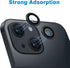 iPhone 14 & 14 Plus Camera Lens Protector - 9H Tempered Glass, Anti-Scratch, Shockproof Ring, 2 Pcs Black.