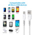 Short Micro USB Cable 1ft, 5 Pack Android Micro USB Standard 2.0 Charger Cord for Samsung Galaxy S7/J7, HTC, LG, Kindle