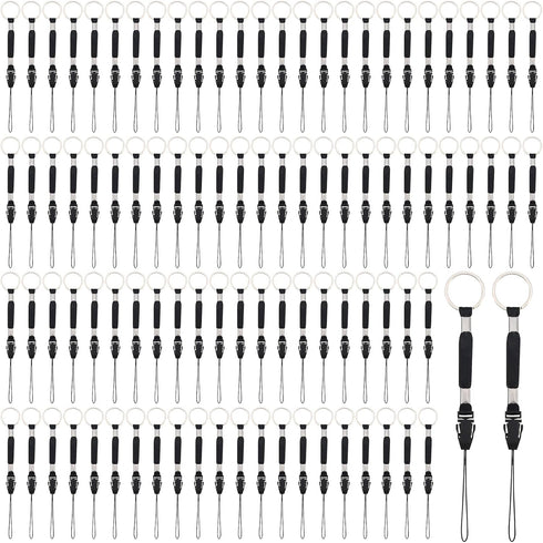 Bememo 20 Pcs Black Nylon Lanyard Strap Short Detachable Lanyard for USB