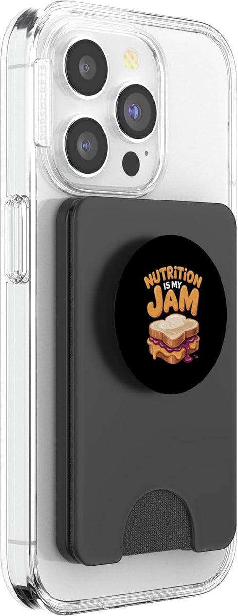Happy Spread Studio Nutrition is My Jam Cute Breakfast Pun PopSockets PopWallet for MagSafe