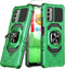 TJS Heavy Duty Phone Case for Nokia G100/Nokia C300, with Tempered Glass Protector & Magnetic Kickstand (Green)