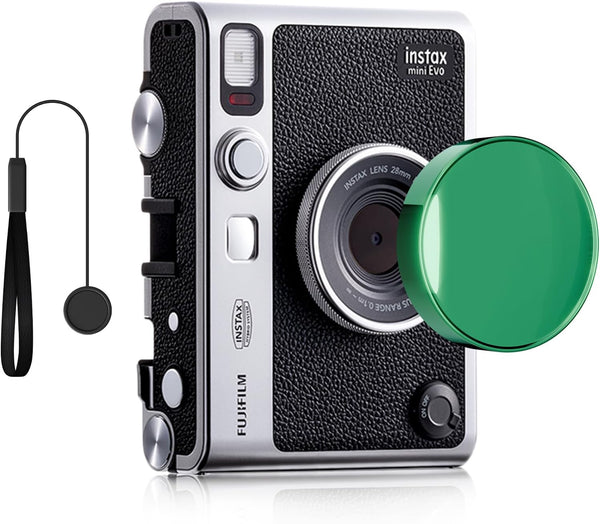 Rieibi Lens Cap for Fujifilm Instax Mini Evo, Accessories with Anti-Loss Rope, PC Material Mini Evo Lens Cover