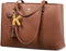 LOVEVOOK Laptop Tote Bag for Women, Work Tote Gift with Zipper, Leather