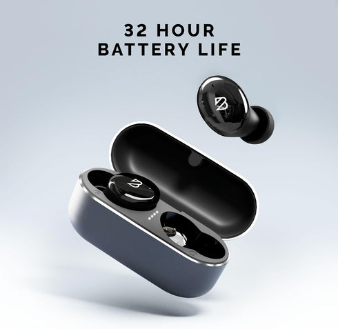 Tempo 30 Wireless Earbuds for Small Ears, Comfortable Bluetooth Ear Buds for Women and Men, IPX7 Sweatproof, Black