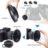55mm Universal Metal Lens Hood, Wide Angle Compatible with All 55mm Brands + 1pcs 55mm Lens Cap