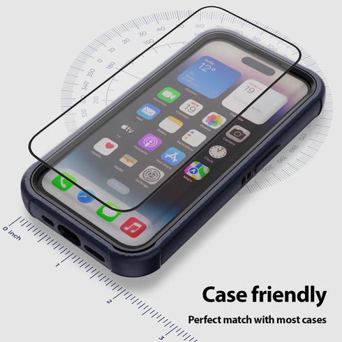 Whitestone 5PACK EZ Glass Screen Protector for iPhone 15 - Full Coverage, Easy Install JIG Included, 2023 Model.