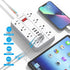 SMNICE 10 8 6USB(1 Power Strip Surge Protector, Flat Plug Long Extension Cord Ft with Widely Spaced Outlets USB C)