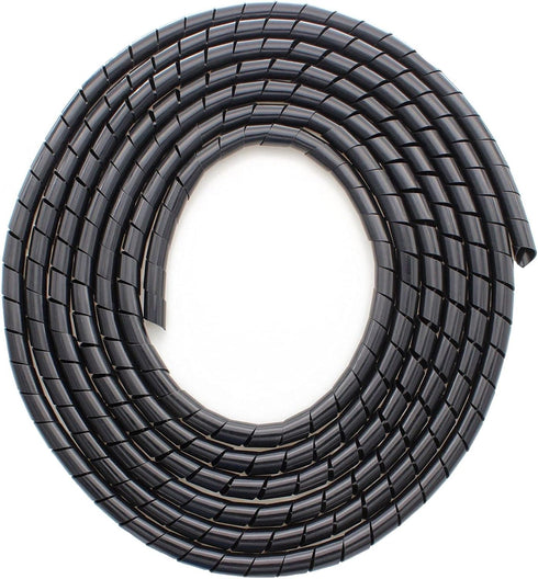 Spiral Cable Wrap, 10ft – 1/4 inch Wire Wrap Cord Covers for PC TV Electrical Wire Organizer, Black