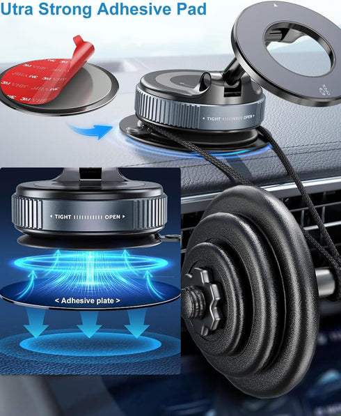 ILKCC 3Pcs 3.15" Dashboard Pad Mounting Disk for Suction Cup Phone Mount, Ultra Sticky Heat-resistant Replacement Disc