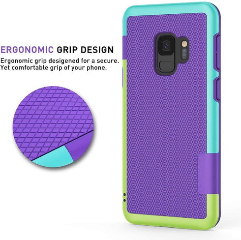 Jeylly Galaxy S9 Case with 2 Pack HD Soft Screen Protector, Ultra Slim One-Piece Anti-Slip Rugged Soft TPU Bumper