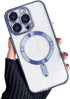 Clear Case for iPhone 14 Pro Magnetic Case Compatible with MagSafe Built-in Camera Lens Protector Soft Shockproof Slim Phone Case for 14 Pro 6.1" - Blue