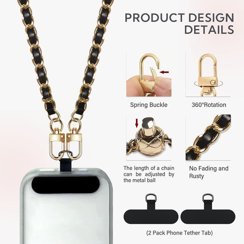 BFSD·DM Phone Crossbody Strap, 2× Pads, 1× Leather Phone Strap, 1× Phone Wrist Strap, 1× Adjustable Finger Strap,