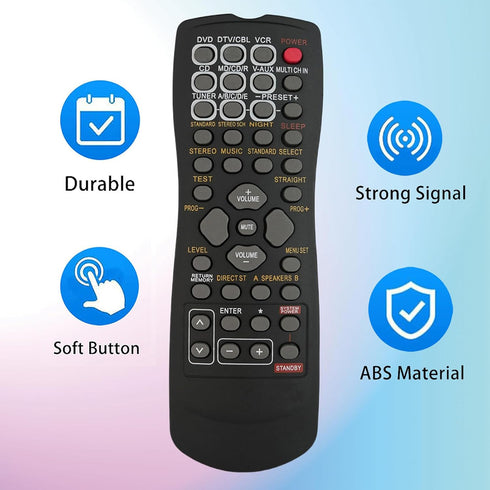 Replacement Control for Yamaha RX-V340RDS, HTR-5630, RAV212, V5964600, HTR-5280, RX-V800 AV Receiver
