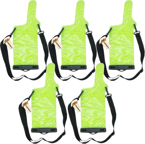 Lsgoodcare 5Pcs Portable Two Way Radio Waterproof Bag, Compatible with Motorola Kenwood Walkie Talkie Radio (Green)