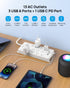 TROND Power Strip Surge Protector 15 ft Cord, Flat Plug with USB C, 13 Wide Spaced Outlets, 4000J, 32W Quick Charge