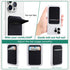 3Pack Galaxy-2Black+1Navy Cell Phone Card Holder Pocket for Back of Phone,Stretchy Stick on Wallet Credit Card ID Case