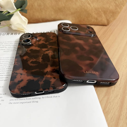 XQAGU 17 Cute Phone Case for iPhone Pro Max Case Tortoise Shell Pattern Leopard Full Camera Protective Slim Shockproof