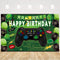 Video Game Theme Happy Birthday Backdrop - Photography Background for Kids Boys Party Decorations and Props