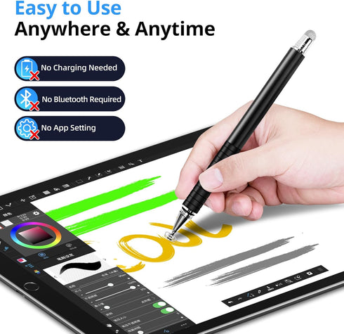 GUUGEI (4Pack,2 1 Capacitive Stylus Pen in Precision Series), Fibre Tips Universal Touch Screens Stylist, Fine Point