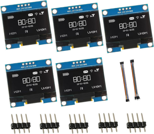 EPLZON 5 Pack 1.3 inch OLED IIC Display Module 128x64 Pixel Mini Self-Luminous