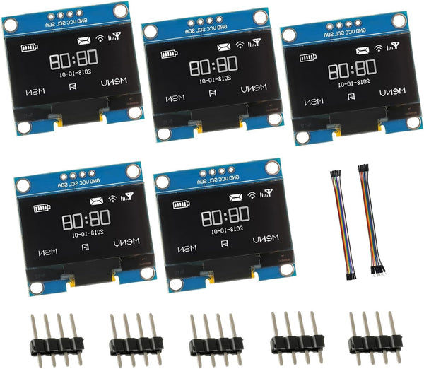 EPLZON 5 Pack 1.3 inch OLED IIC Display Module 128x64 Pixel Mini Self-Luminous