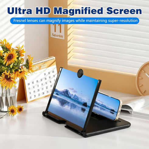 BSonata Version,3D 12inch) Screen Magnifier HD Mobile Phone Magnifier Projector Screen Enlarger for Movies, Videos