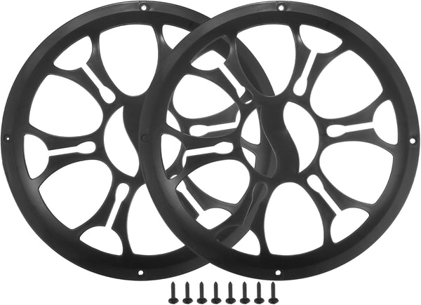 ACROPIX Universal 10" Car Speaker Grills Cover, Round Protective Case with Mounting Screws, ABS Black - 2 Pack