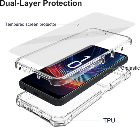 Celero 3 5G Phone Case - Ailiber with Screen Protector, 2 Layer Shockproof Protection - Heavy Duty Rugged Clear