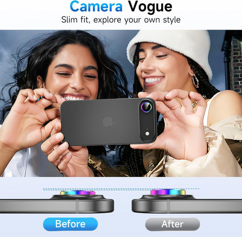 YWXTW Camera Lens Protector for iPhone Air, Individual Anti Scratch Metal Ring Tempered Glass Camera Screen Protector