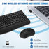 Wireless Keyboard and Mouse Combo, Full-Sized 2.4GHz Wireless Keyboard with Optical Mouse for Windows, Mac OS,