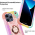 iPhone 15 Pro Max Case 6.7", Heavy-Duty Shockproof Military-Grade Rugged Cover with Ring Stand and Protectors - Rainbow