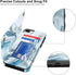 LETO for iPhone 8 Plus Case, iPhone 7 Plus Flip Folio Leather Wallet Cover with Opal Blue Marble Designs, Card Slots