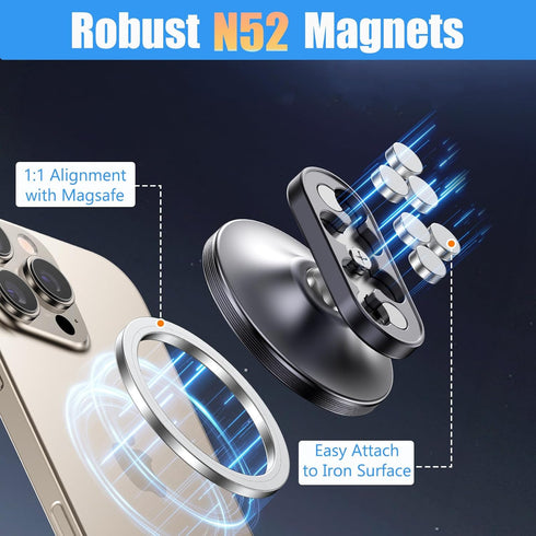 MAGDIGITEH 12-17 Magnetic Phone Holder for Gym:Strong Magnets Gym Golf Accessories Essentials for Men/Women, Dual