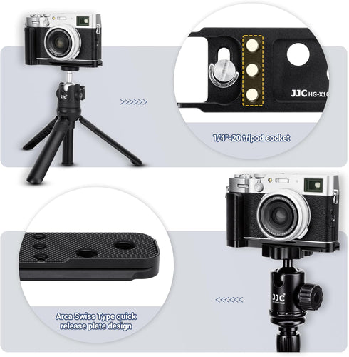 Updated X100V Metal Hand Grip L Bracket for Fuji Fujifilm X100V Camera, Not for X100VI, Access to Battery & Card