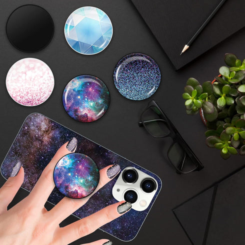 Foldable Expanding Phone Sockets Finger Grip Holder for Smartphone and Tablets - Nebula Galaxy