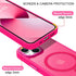 BENTOBEN Hot Pink Magnetic Case for iPhone 13/14 - Slim, Shockproof, Translucent Matte, Compatible with MagSafe.