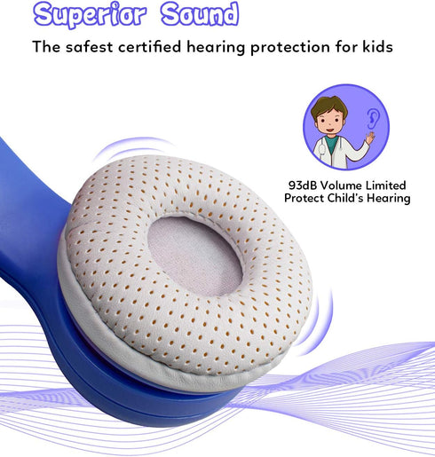 Unicorn Kids Bluetooth Headphones, 15 Hours Playtime, Toddler Bluetooth Headphones for Girls Boys, LED Light Up