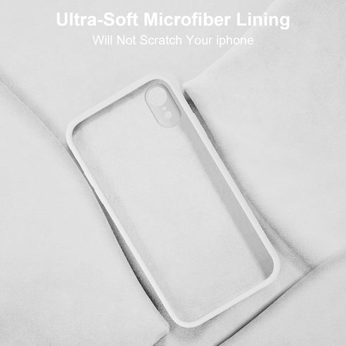 Vooii iPhone XR Case, Upgraded Liquid Silicone with Square Edges and Camera Protection - White