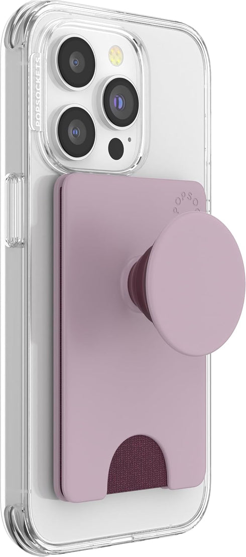 PopSockets Phone Wallet with Expanding Grip, Phone Card Holder, Solid PopWallet - Blush Pink