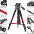 NEEWER Portable Aluminum Alloy 2 in 1 Tripod Monopod, Max 70"/177cm with 3 Way Swivel Pan Head, Carrying Bag