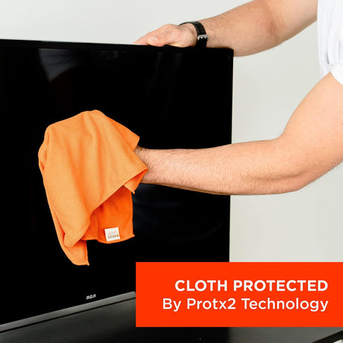 WHOOSH! Microfiber Cleaning Cloth, 3 Pack, 14”x14” Orange, Suitable for Glasses, TV, Car Screen, Laptop, iPad