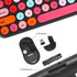 Wireless Keyboard and Mouse Combo, Retro Typewriter Wireless Keyboard with Round Keycaps for Desktop