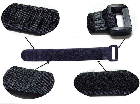 25pcs Black Reusable Fastening Cable Straps, Hook and Loop Tie Down Straps, 1" x 8"