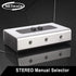 2 PORT 3.5mm STEREO Manual Switch Box AUX Audio Speaker selector(Wall Mount Hole Built-in, wall or table available)