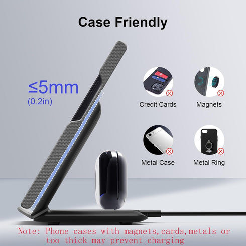 2 in 1 Fast Wireless Charging Station for Samsung Galaxy Z Fold Wireless Charger: Compatible with Galaxy Z Fold