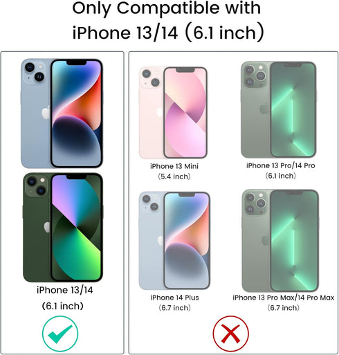 Ruky for iPhone 13 Case & iPhone 14 Case, Glitter Liquid Full Body Rugged Cover with Built-in Screen Protector Soft TPU Shockproof Girls Women Case for iPhone 13 & iPhone 14 6.1”, Teal Purple