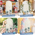 Duskova Living 4 Victorian Style Arch Backdrop Cover FT, Vintage Blue Flowers Broccoli Wedding Arch Cover Stretchy