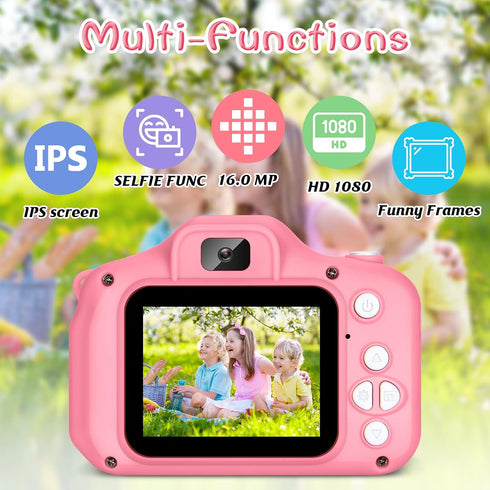 Kids Camera for Boys and Girls, SINEAU Digital Camera for Kids Toy Gift, Toddler Camera Birthday Gift for Age 3 4 5 6 7 8 9 10 with 32GB SD Card, Video Recorder 1080P IPS 2 Inch