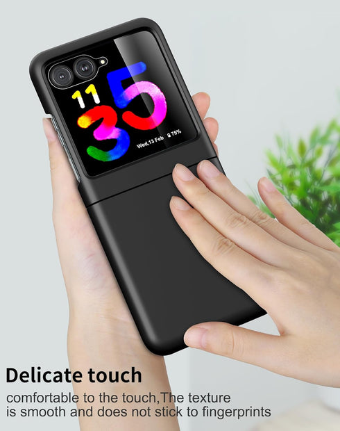 for Moto Razr Plus Case, Slim Hard PC Shockproof Case with Front Tempered Glass Screen Protector for Motorola Moto Razr