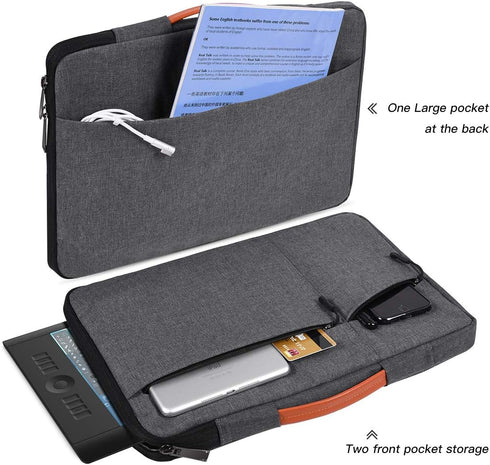 Waterproof Drawing Tablet Sleeve Case Compatible with Huion KAMVAS Pro 16, Wacom Cintiq Pro 16/ Cintiq 16/Intuos Pro Large PTH860, Space Grey